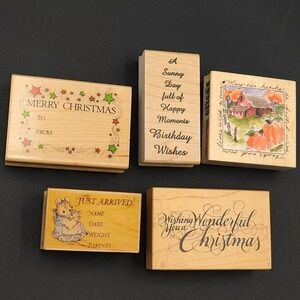 Set-5 Rubber Stamps HOLIDAYS Christmas 🎄☃️Halloween Birthday 🎁 Baby Birth📸👀
